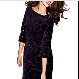 2X Host Pick!  Boden deep purple velvet eyelet dress size 2